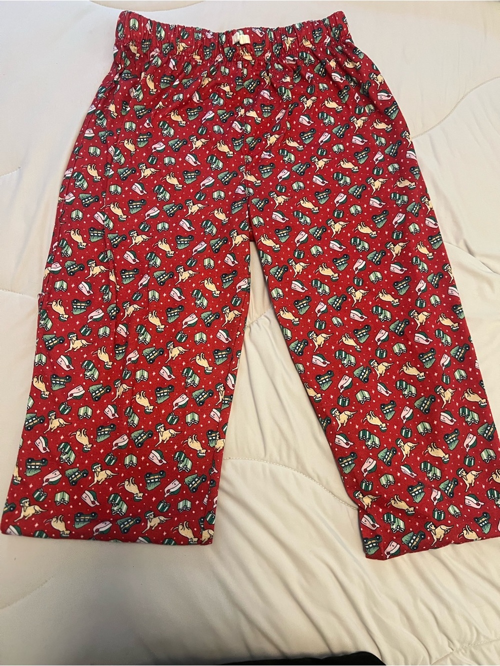 Vineyard Vines Red Holiday Print Kids pajama pants
